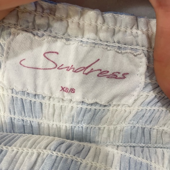 Sundress Blue Gingham Tiered Maxi Dress XS - Picture 2 of 8